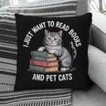 Retro I Just Want To Read Books And Pet Cats Pillowcase