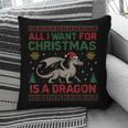 All I Want For Christmas Is A Dragon & Books Ugly Sweater Pillowcase