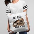 Cute Coffee Cats Books Lover Idea Women Men Kids Pillowcase