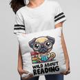 Wild About Reading Book Lover Pug Dog Pillowcase