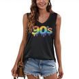 90s Retro Pop Art Rainbow Lips Nostalgia Costume 90s Women's V-Neck Tank Top
