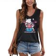 Adorable Book Lover Cow With Reading Glasses Cute Women's V-Neck Tank Top