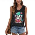 Adorable Book Lover Humming Bird With Reading Glasses Cute Women's V-Neck Tank Top