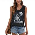 Aesthetic Spaceman Astronaut On The Moon Space Introvert Women's V-Neck Tank Top