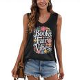 Book Fair Vibes Groovy 70s Retro School Librarian Women's V-Neck Tank Top