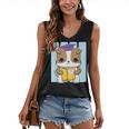 Bulldog Anime Pup Graduation Women's V-Neck Tank Top