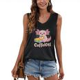 Caffelotl Cute Axolotl Pun Coffee Book Lover Kawaii Humor Women's V-Neck Tank Top