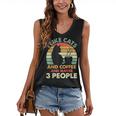 Cats Coffee & 3 People Tee Cute Font Introvert Humor Women's V-Neck Tank Top