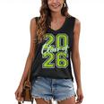 Class Of 2026 Graduation Varsity Lime Green Letters Women's V-Neck Tank Top