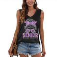 Class Of 2027 Senior Coquette Bow Messy Hair 26 Graduation Women's V-Neck Tank Top