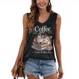 Coffee Cats And Books Cozy Calico Reader Love Cute Cat Women's V-Neck Tank Top