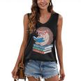 Cool Hedgehog Book Nerd Readers Women's V-Neck Tank Top