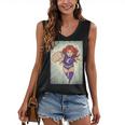 The Crimson Crescent 90s Retro Comic Book Superheroine Art Women's V-Neck Tank Top