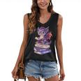 Cute Dragon Read Books Be Kind Stay Weird Book Lover Women's V-Neck Tank Top