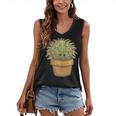Cute Golden Barrel Cactus Introvert Distressed Women's V-Neck Tank Top