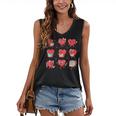 Cute Reading Hearts Valentine Day Book Lover Teacher Student Women's V-Neck Tank Top