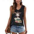 Donkey Reading Book Read Books Be Kind Stay Weird Librarian Women's V-Neck Tank Top