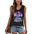 Fantasy Dragon Reading Books Bookworm Women's V-Neck Tank Top