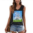 Frutiger Aero Aesthetic Tech Cherry Blossom Fishes Bubbles Women's V-Neck Tank Top