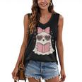 Ghost Reading Book Halloween Cat Lover Women's V-Neck Tank Top Ghost Reading Book Halloween Cat Lover Women's V-Neck Tank Top