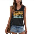 Groovy Born To Read Books Forced To Read Emails Reading Women's V-Neck Tank Top