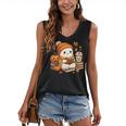 Halloween Ghost Reading Book Lovers Coffee Girl Women Women's V-Neck Tank Top Halloween Ghost Reading Book Lovers Coffee Girl Women Women's V-Neck Tank Top