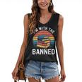 I'm With The Banned Stack Of Books Vintage Sunset Retro Women's V-Neck Tank Top