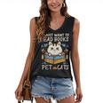 I Just Want To Read Books And Pet Cats Introvert Women's V-Neck Tank Top