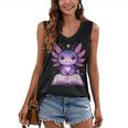 Kawaii Axolotl Cute Axolotls Reading Book Women's V-Neck Tank Top