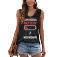 Low Social Battery Need Recharge Introvert Self-Care Women's V-Neck Tank Top Low Social Battery Need Recharge Introvert Self-Care Women's V-Neck Tank Top