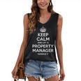 Personalized Keep Calm Graduation Christmas Team PROPERTY MANAGER Job Title Profession Birthday Women's V-Neck Tank Top