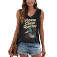 Please Chew Quieter Introvert Duck Lover Women's V-Neck Tank Top