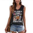 Well Read & Slightly Feral Raccoon Book Lover Graphic Women's V-Neck Tank Top