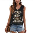 Read Books Be Kind Stay Weird Skeleton Reading Coffee Goth Women's V-Neck Tank Top
