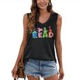 Reading DinosaurRex Dino Book Lover Women's V-Neck Tank Top