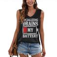 Socializing Drains My Battery Introvert Women's V-Neck Tank Top Socializing Drains My Battery Introvert Women's V-Neck Tank Top