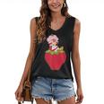 Strawberry Shortcake Sitting On Strawberry Retro Nostalgia Women's V-Neck Tank Top Strawberry Shortcake Sitting On Strawberry Retro Nostalgia Women's V-Neck Tank Top