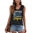 i Survived My Fiance's Masters Degree Graduation Gifts Women's V-Neck Tank Top