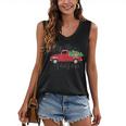 Tis The Season Holiday Nostalgia Red Truck Women's V-Neck Tank Top