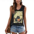 Vintage Japanese Cat Book Lovers Librarian Cat Dad Teacher Women's V-Neck Tank Top