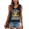 Women's Wild About Reading Book Reader Lion Zoo Animals Kids Women's V-Neck Tank Top