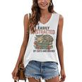 Easily Distracted By Cats And Books Vintage Women's V-Neck Tank Top