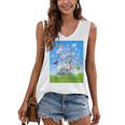Frutiger Aero Aesthetic Tech Cherry Blossom Fishes Bubbles Raglan Baseball Tee Women's V-Neck Tank Top
