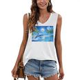 Frutiger Aero Dolphin Sunset Ocean With Palm Trees Y2k Premium Women's V-Neck Tank Top Frutiger Aero Dolphin Sunset Ocean With Palm Trees Y2k Premium Women's V-Neck Tank Top