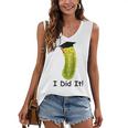 Graduation Cap Wearing Big Dill Pickle I Did It Graduate Fun Women's V-Neck Tank Top