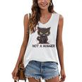 Not A Hugger Tee Angry Cat Sarcastic Cute Introvert Women's V-Neck Tank Top