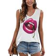 Rainbow Lips With a Cherry In The Mouth 80s Nostalgia Premium Tri-Blend Women's V-Neck Tank Top Rainbow Lips With a Cherry In The Mouth 80s Nostalgia Premium Tri-Blend Women's V-Neck Tank Top