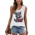 Scottish Terrier Reading a Book Dog Women's V-Neck Tank Top
