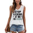 Stop Looking At Me I’m Hiding Sarcastic Introvert Joke Women's V-Neck Tank Top