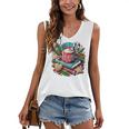 Vintage Cozy Winter Hot Cocoa Books Gingerbread Book Lovers Women's V-Neck Tank Top